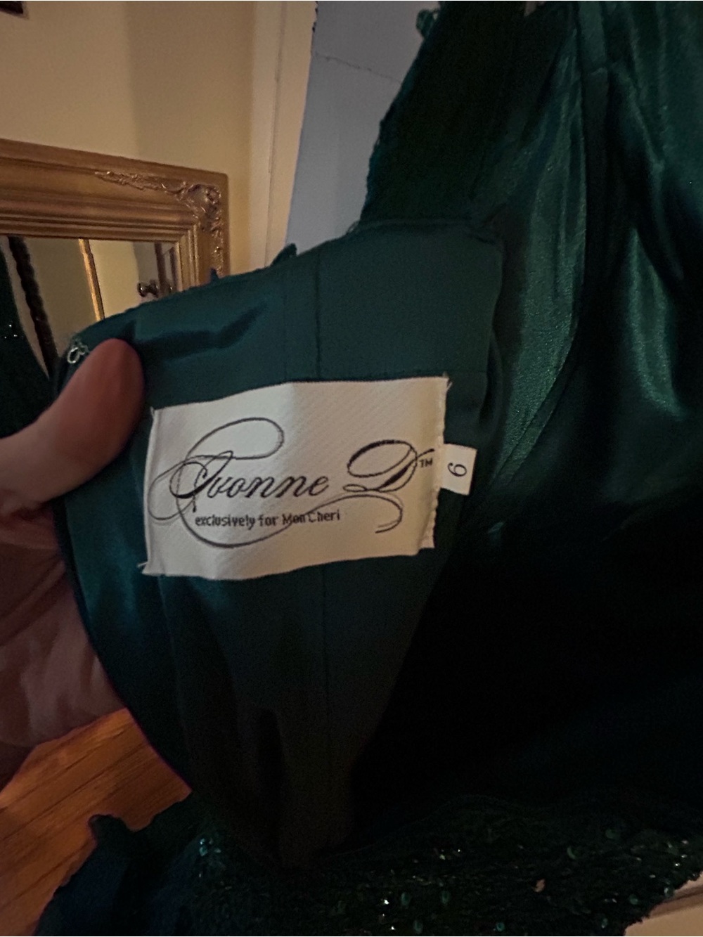 NEW IVONNE D sweetheart trumpet evening dress in emerald Style #ID43 - Picture 9 of 11